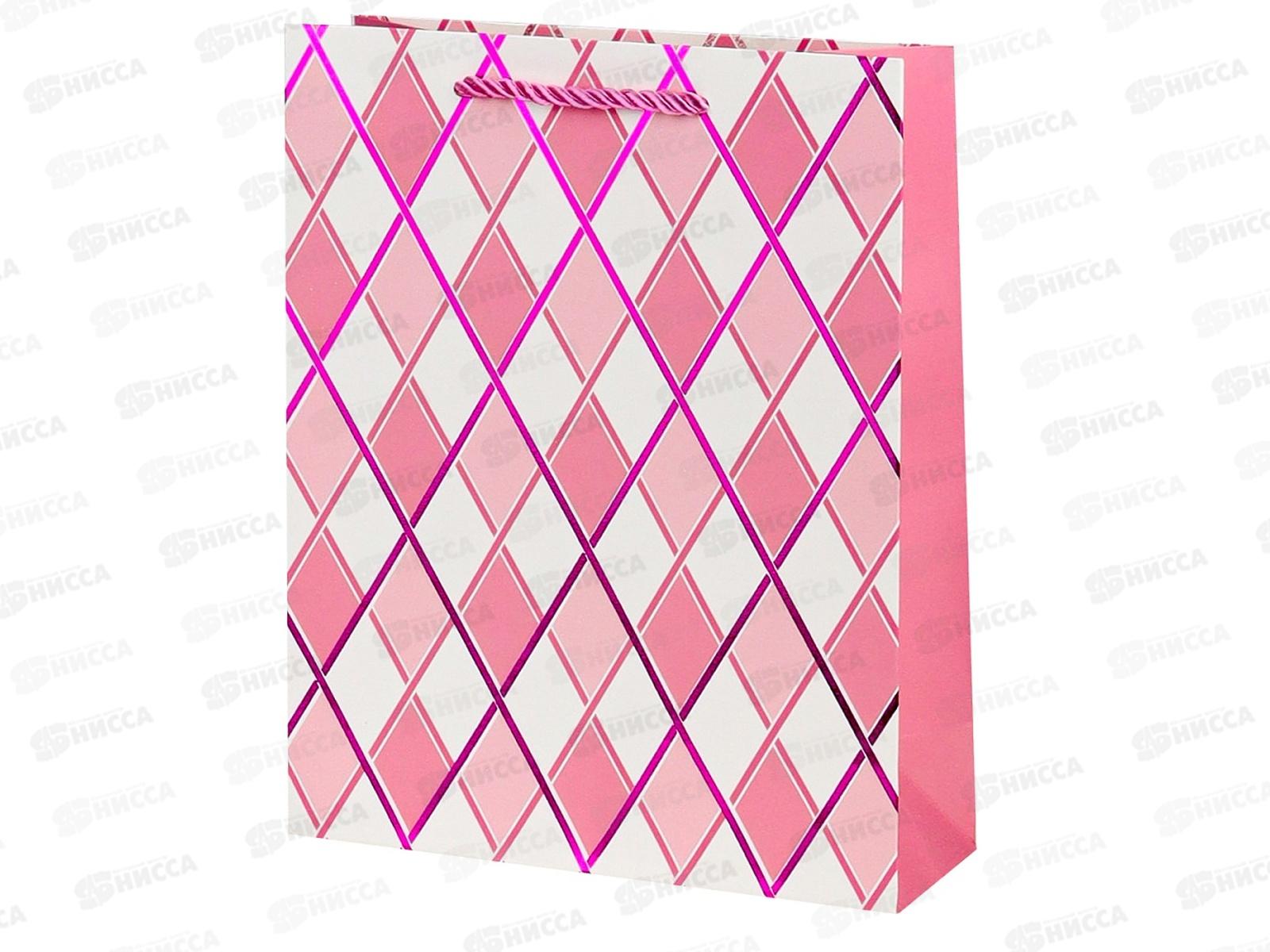 Пакет подарочный MI 18х24х8,5см Розовые полосы, ППК-2569 *12
