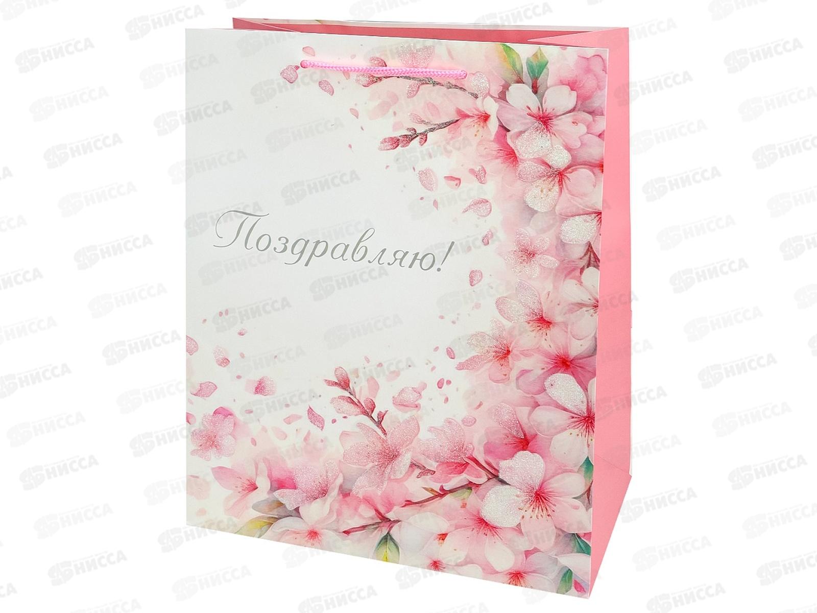 Пакет подарочный MI 26,4х32,7х13,6см Сакура, ППК-2767 *12