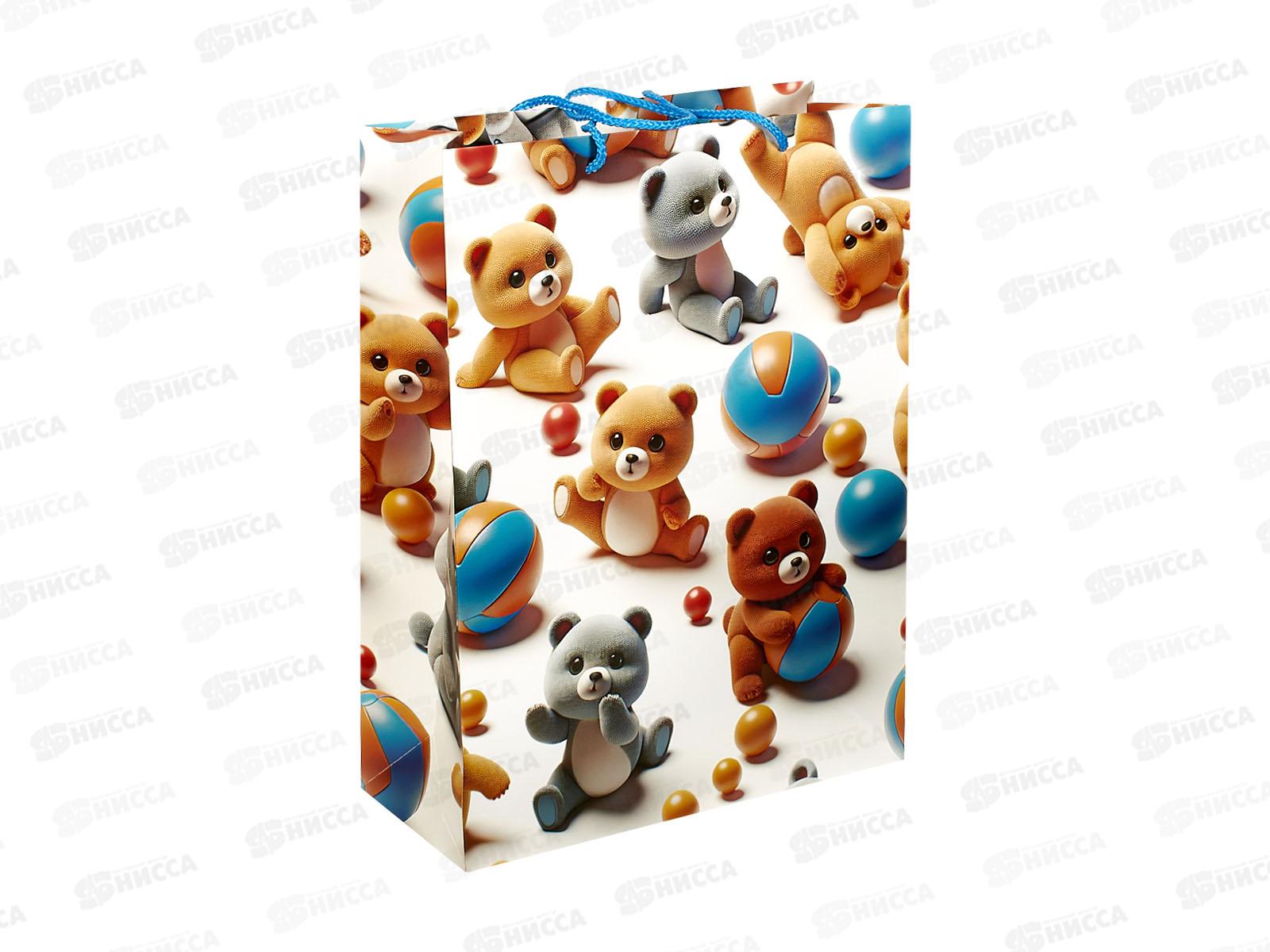 Пакет подарочный MI 31х42х12см Медведи с мячами ППК-7580 *12