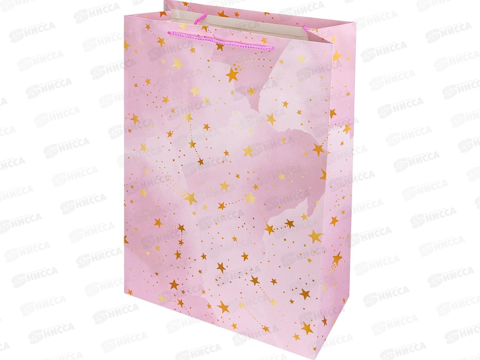 Пакет подарочный MI 40х56х18см Созвездие, розовый, ППК-7615 *12