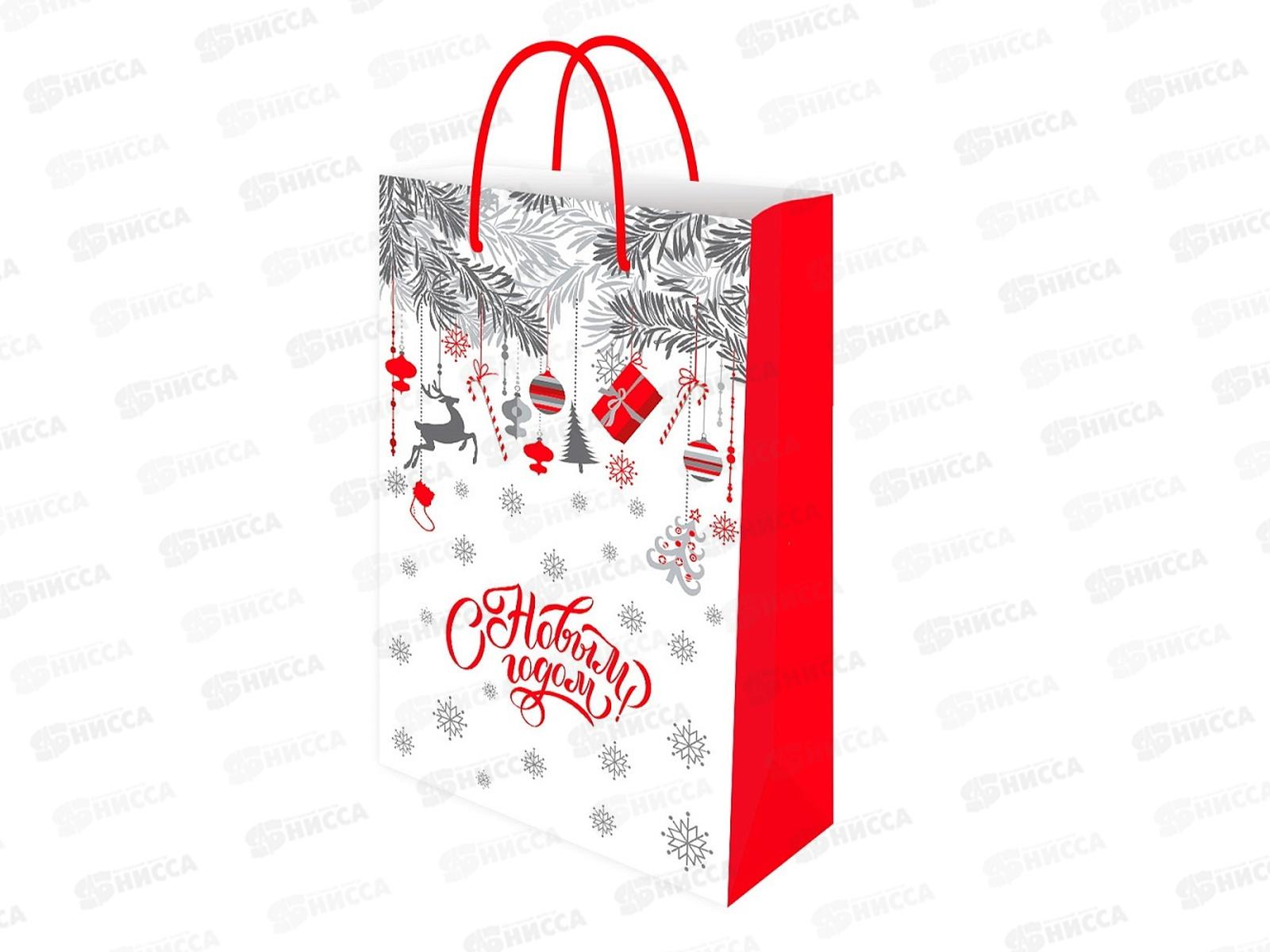 Пакет подарочный MI 14х20х6,5см (MS) С Новым годом, ППК-2282 *12