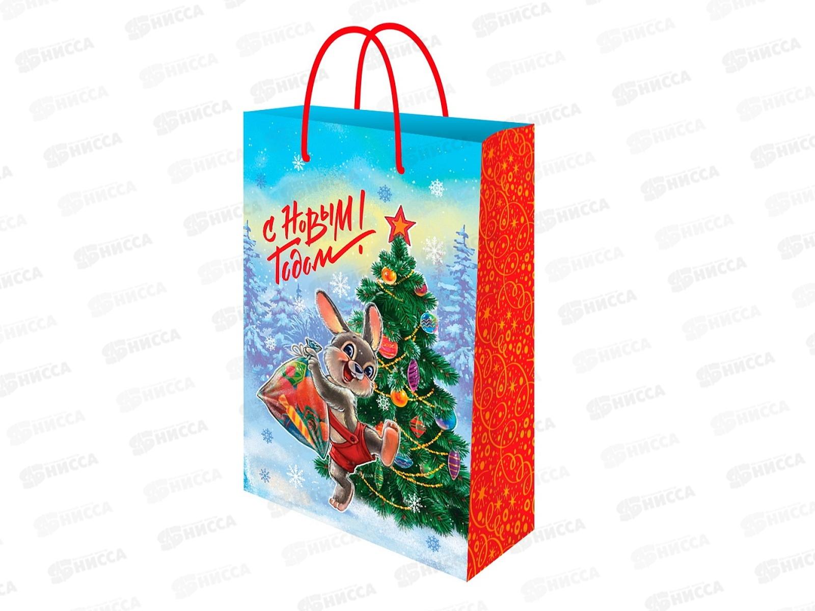 Пакет подарочный MI 14х20х6,5см (MS) Новогодний заяц, ППК-2288 *12