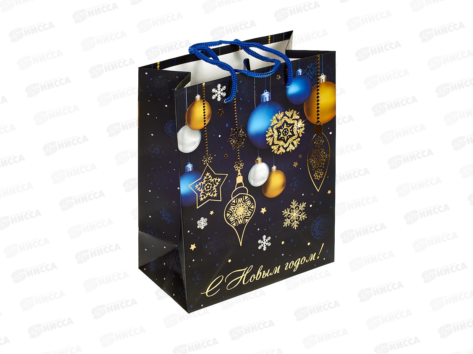 Пакет подарочный MI 18х23х10см (M) Новогодние шары, ППК-2293  *12