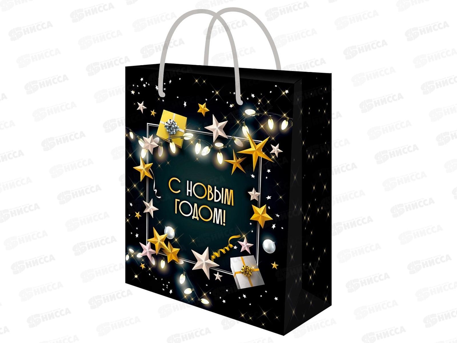 Пакет подарочный MI 18х23х10см (M) Звезды, ППК-2302  *12