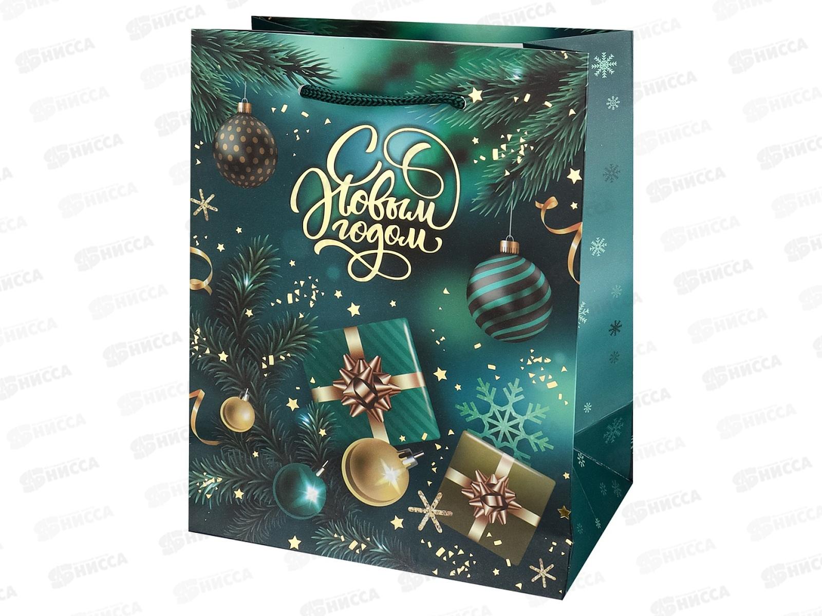 Пакет подарочный MI 18х23х10см (M) Новогодние подарки, ППК-2301  *12