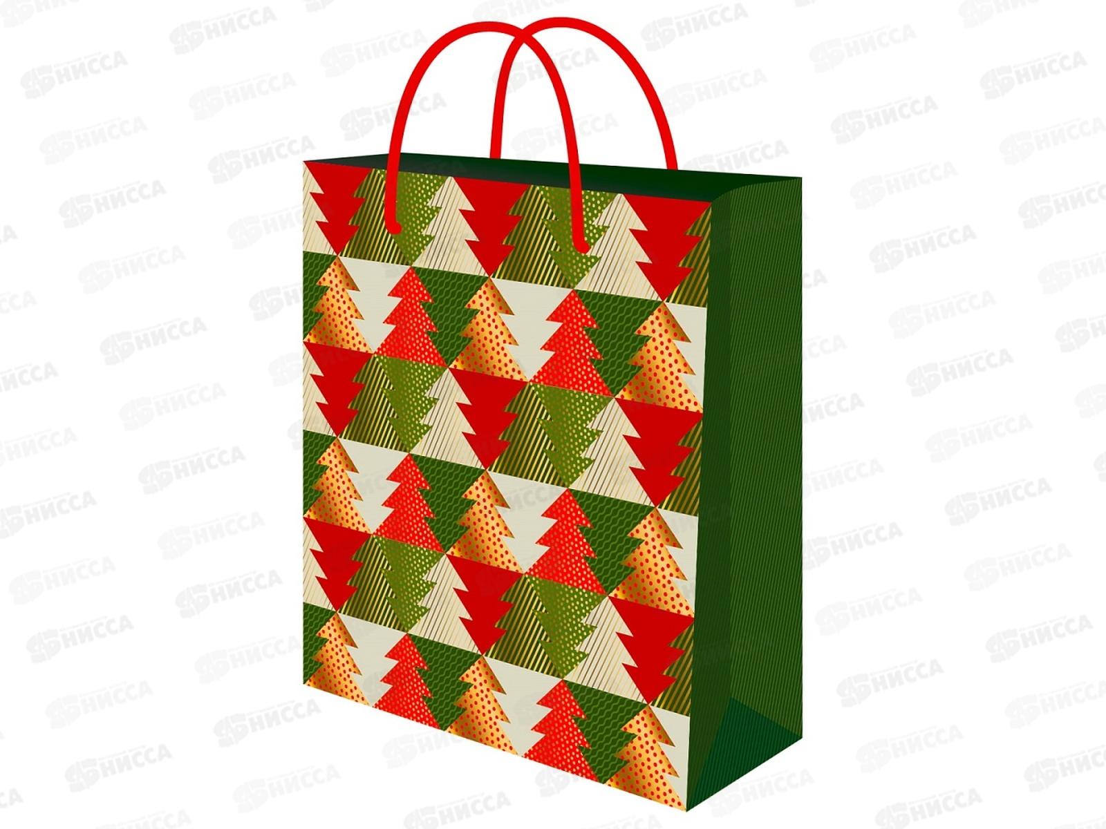 Пакет подарочный MI 18х23х10см (M) Елки, ППК-2298  *12