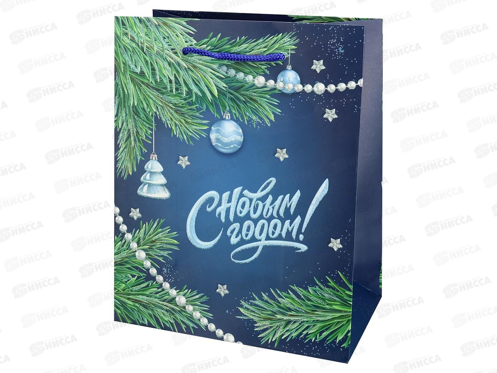Пакет подарочный MI 18х23х10см (M) Новогодние бусы, ППК-2310*12