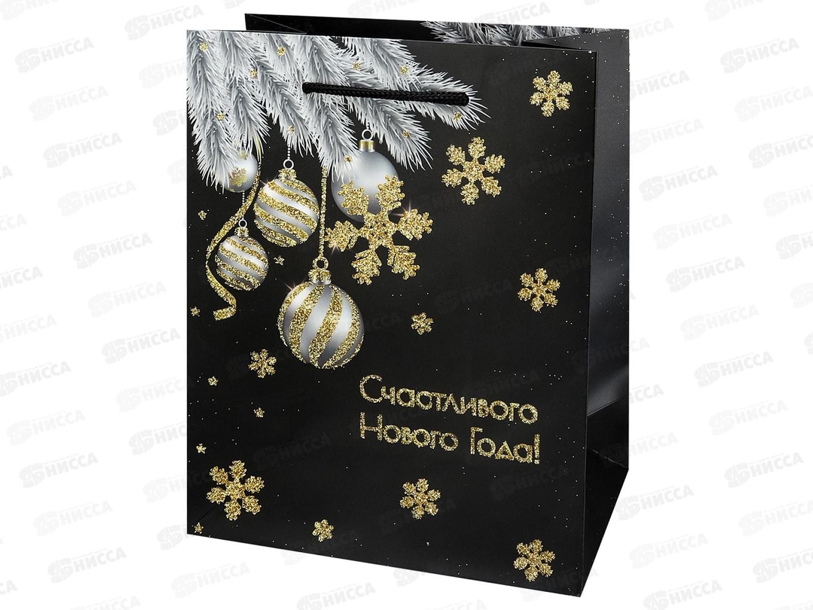 Пакет подарочный MI 18х23х10см (M) Новогодние ветки, ППК-2304 *12