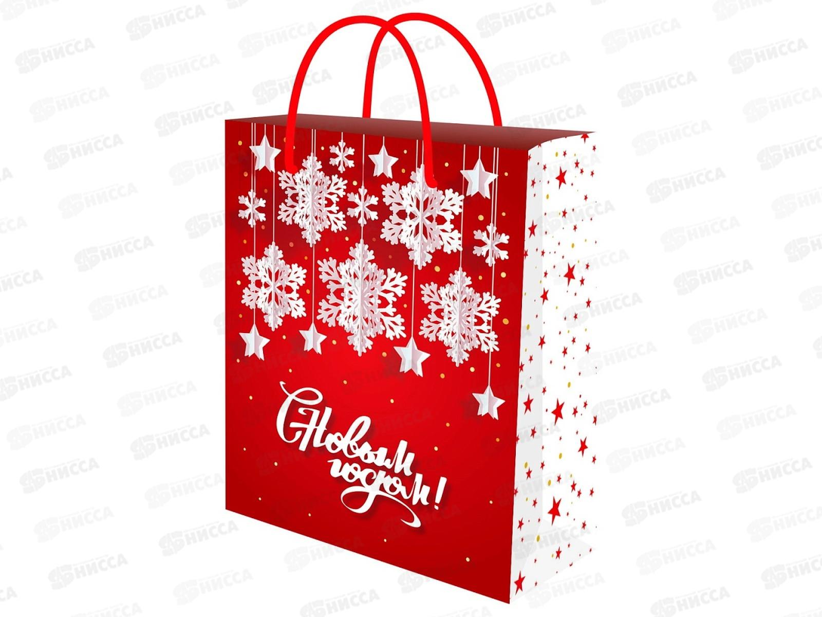 Пакет подарочный MI 18х23х8см (M) Снежинки ППК-2318 *12