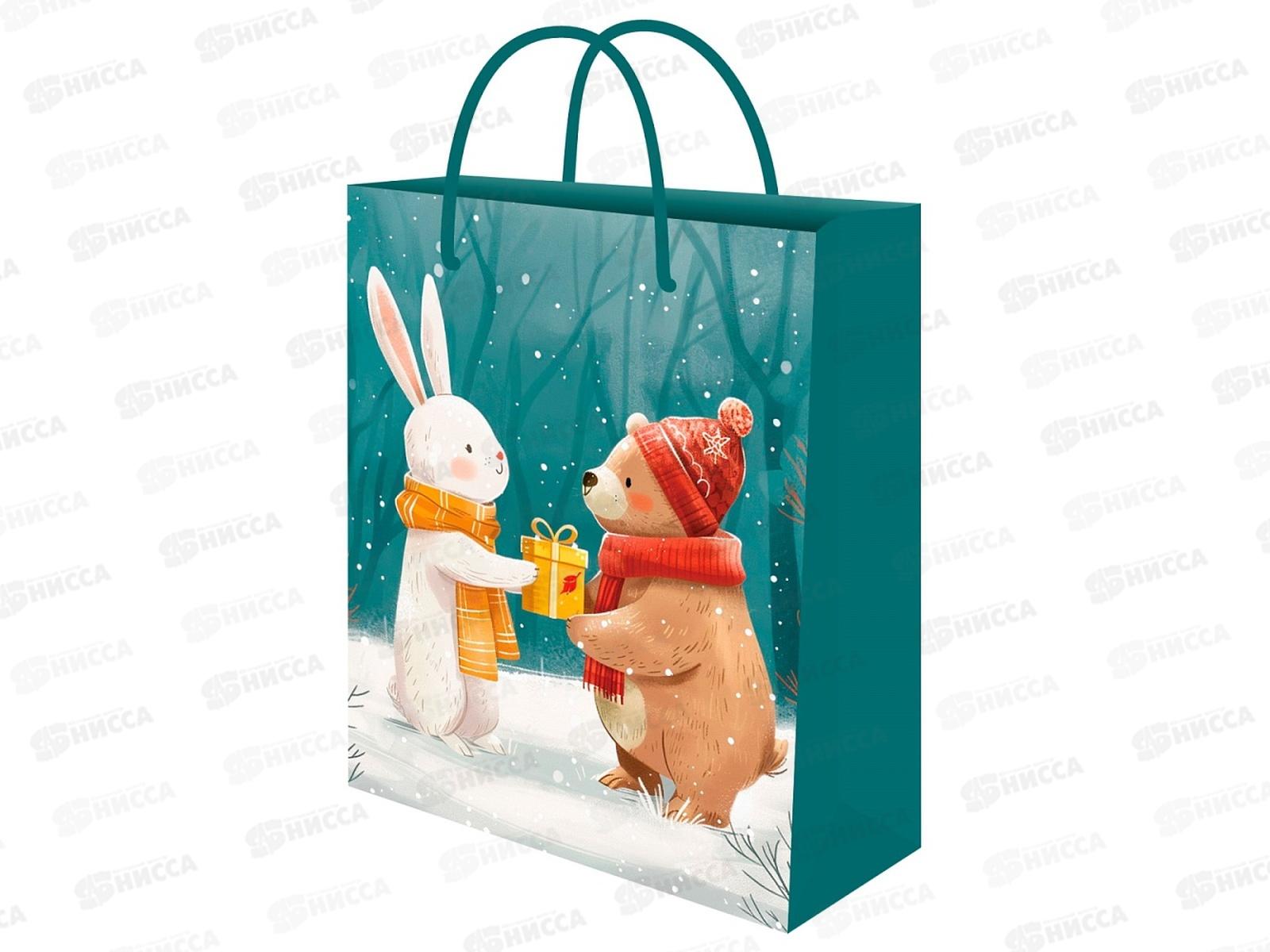 Пакет подарочный MI 18х23х8см (M) Заяц и медведь ППК-2315 *12