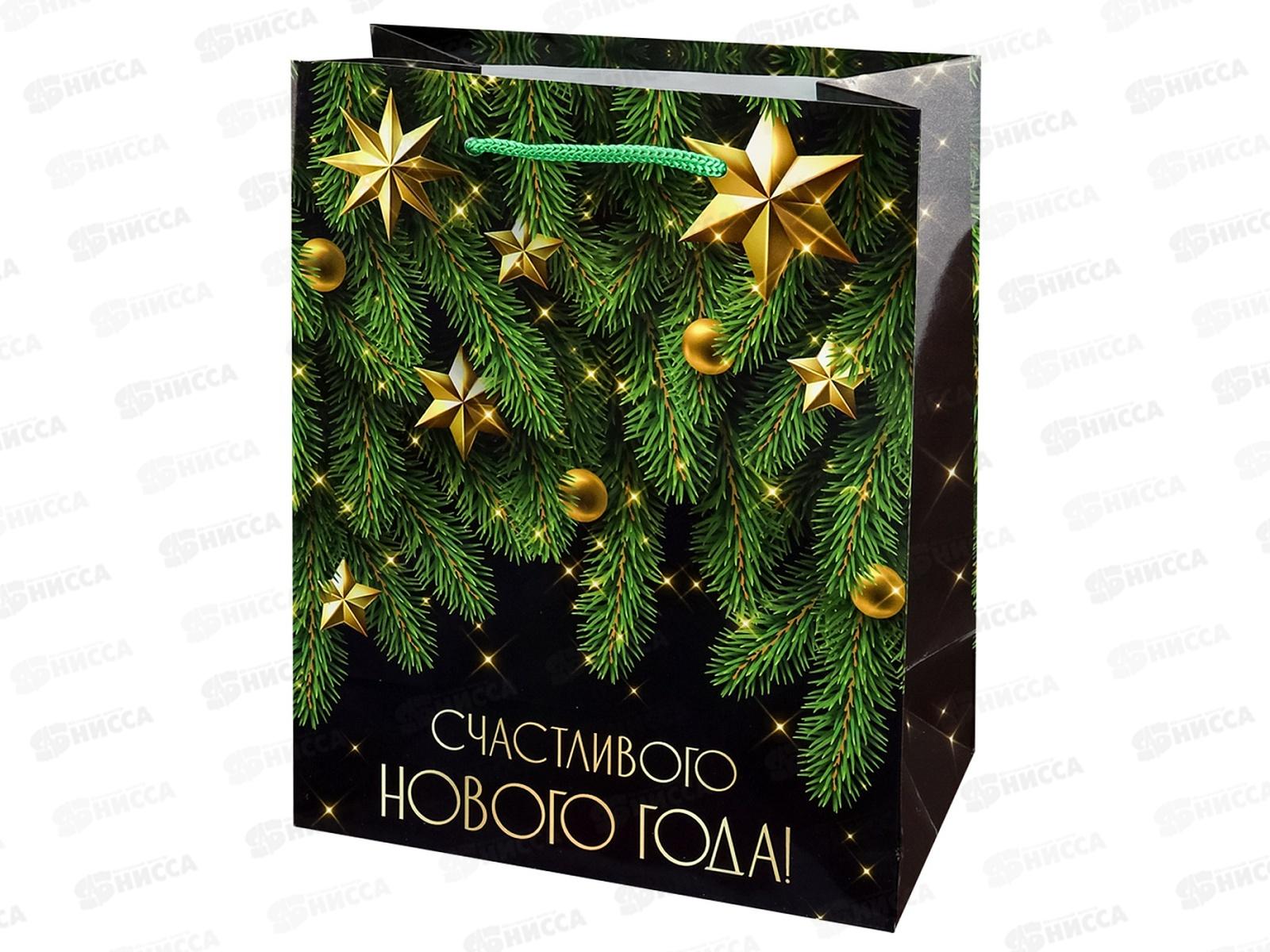 Пакет подарочный MI 18х23х10см (M) Счастливый Новый год, ППК-2320 *12