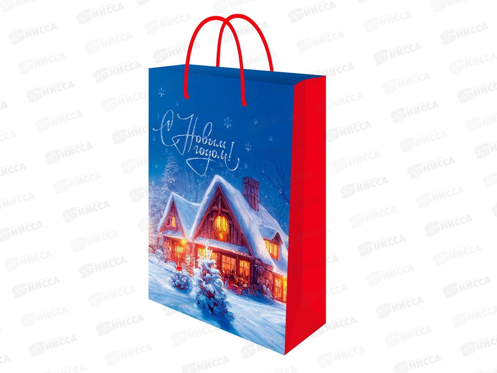 Пакет подарочный MI 14х20х6,5см (MS) Снежные домики, ППК-2284 *12