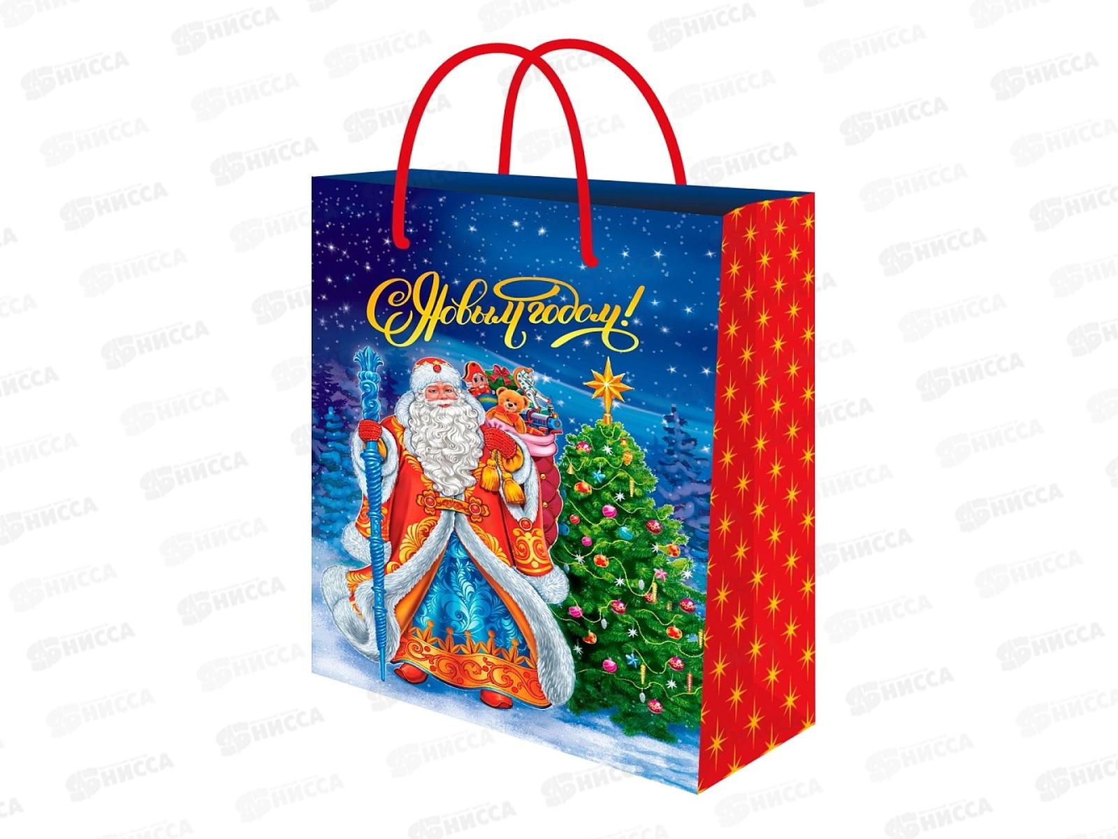 Пакет подарочный MI 22х31х10см (МL) Дед Мороз с подарками, ППК-2335*12