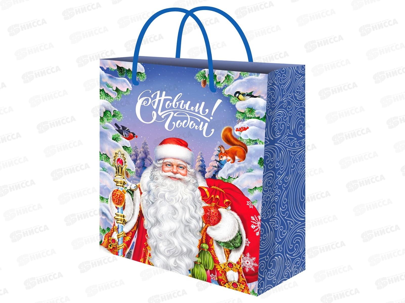 Пакет подарочный MI 26,4х32,7х13,6см (L) Борода из ваты ППК-2340 *12