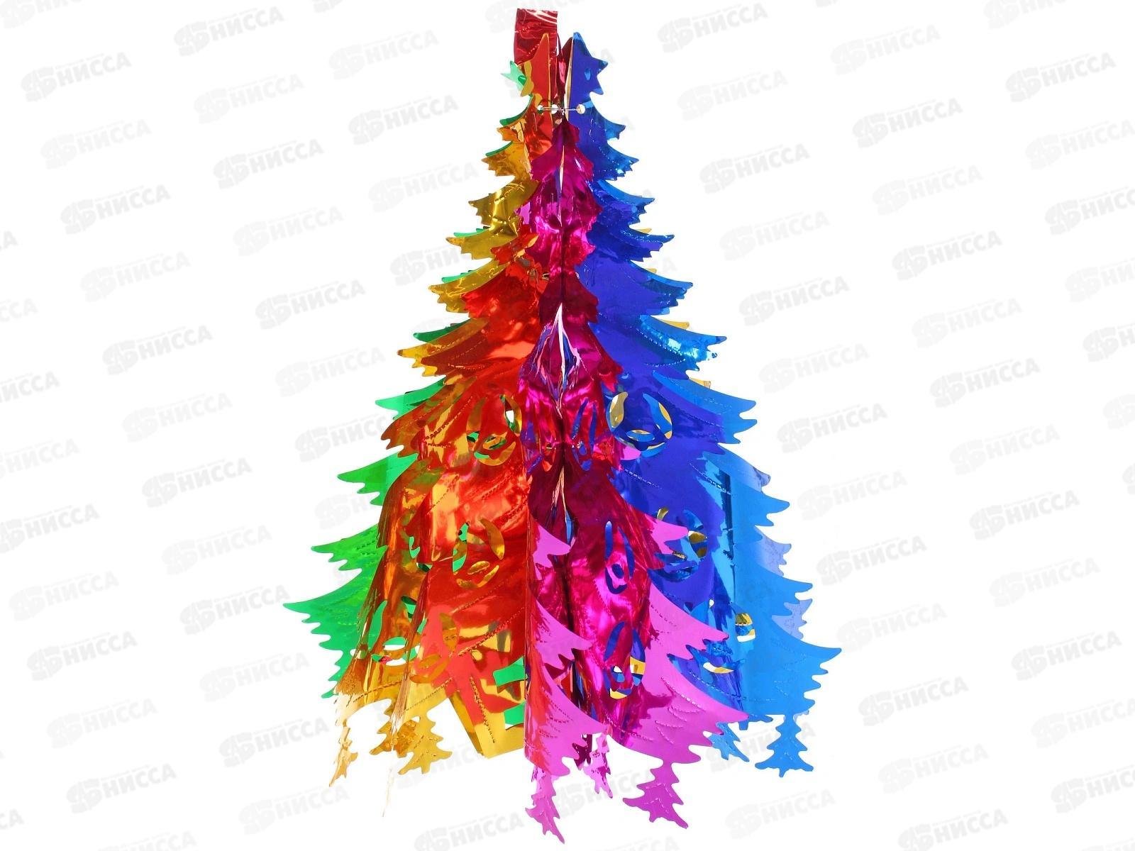 Украшение фольга &quotВолшебная елочка&quot 40см мульти 202-439