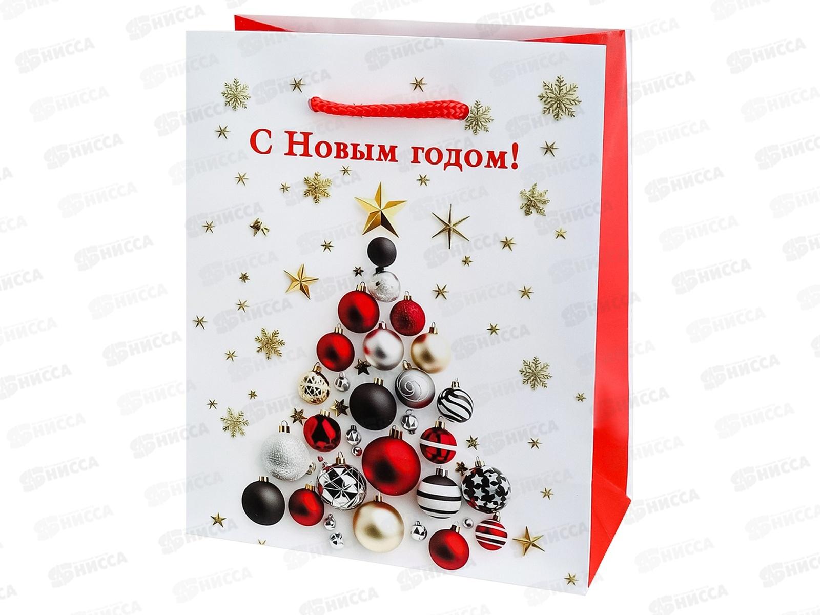 Пакет подарочный MI 11,5х14,5х6см (S) Новогодняя елка ППК-2278 *12