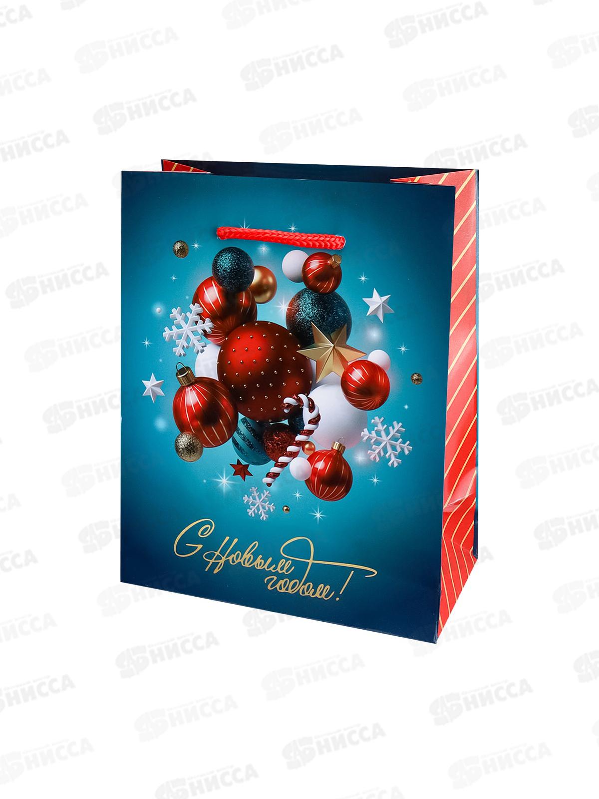 Пакет подарочный MI 11,5х14,5х6см (S) Елочные шарики,128г,ППК-2273*12