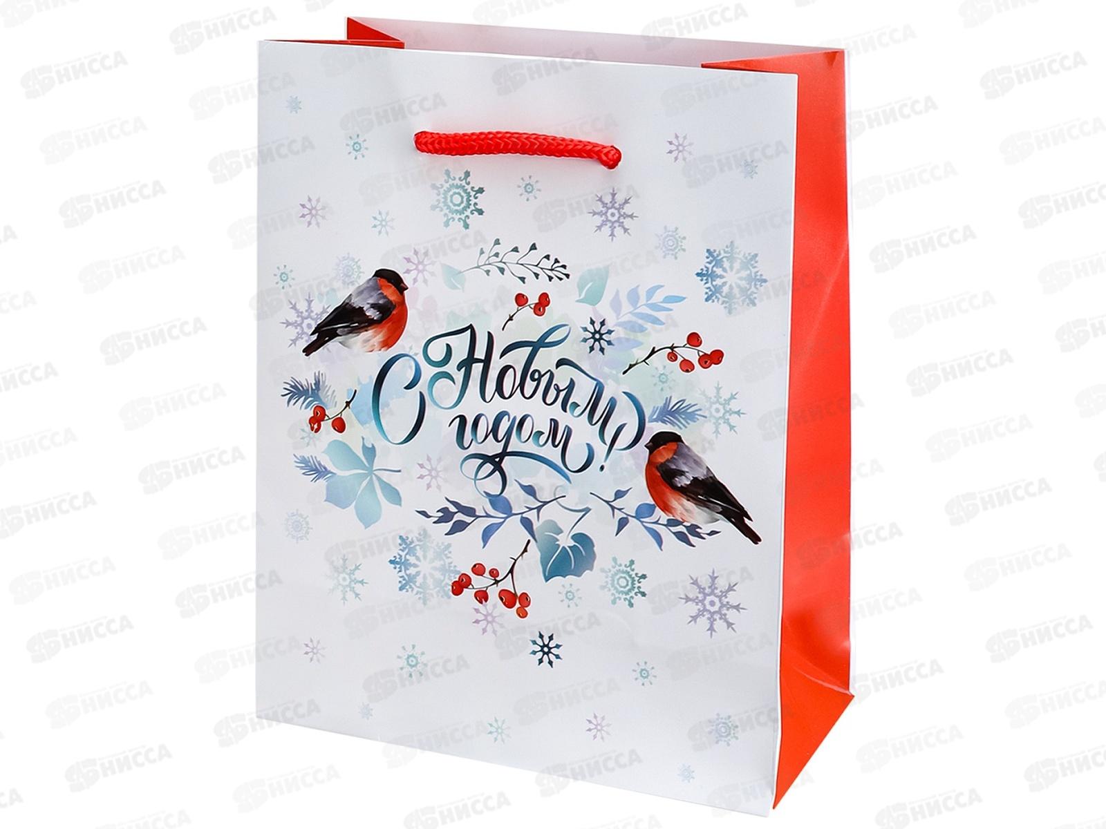 Пакет подарочный MI 11,5х14,5х6см (S) Снегири,157г,ППК-2272*12