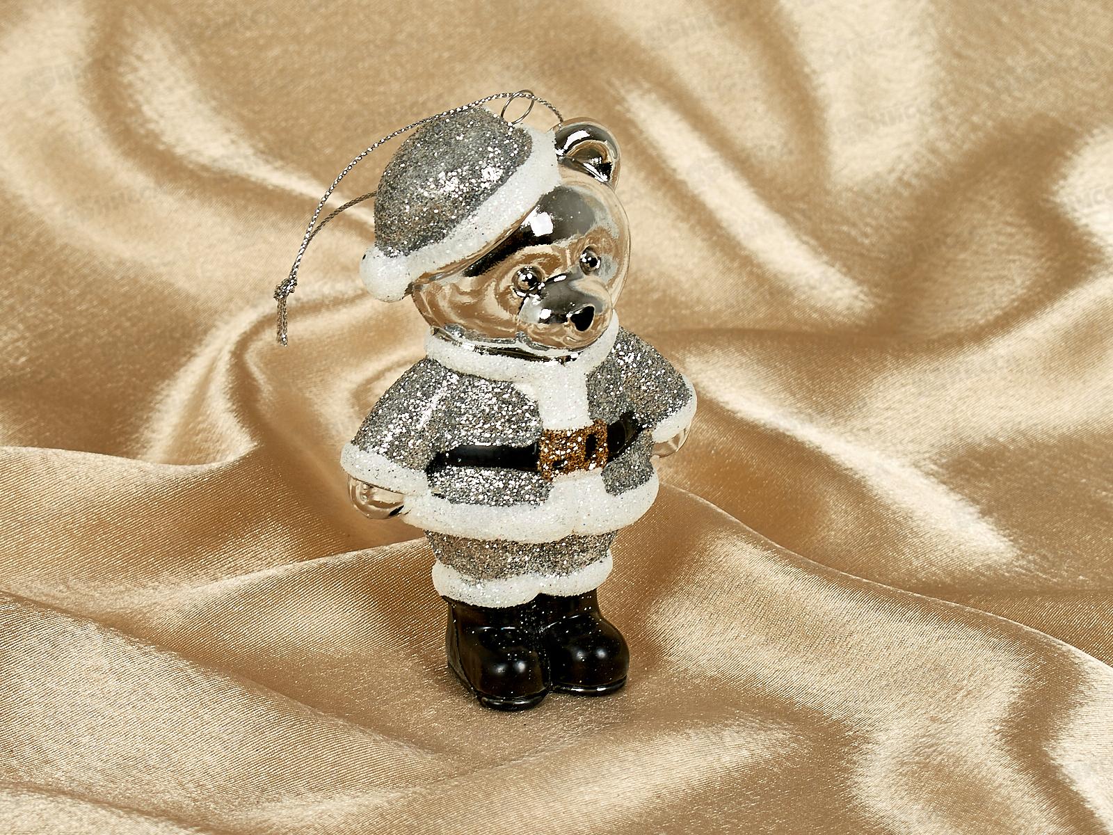 Елочное украшение Волшебный медведь 8*12см серебро 916-0790