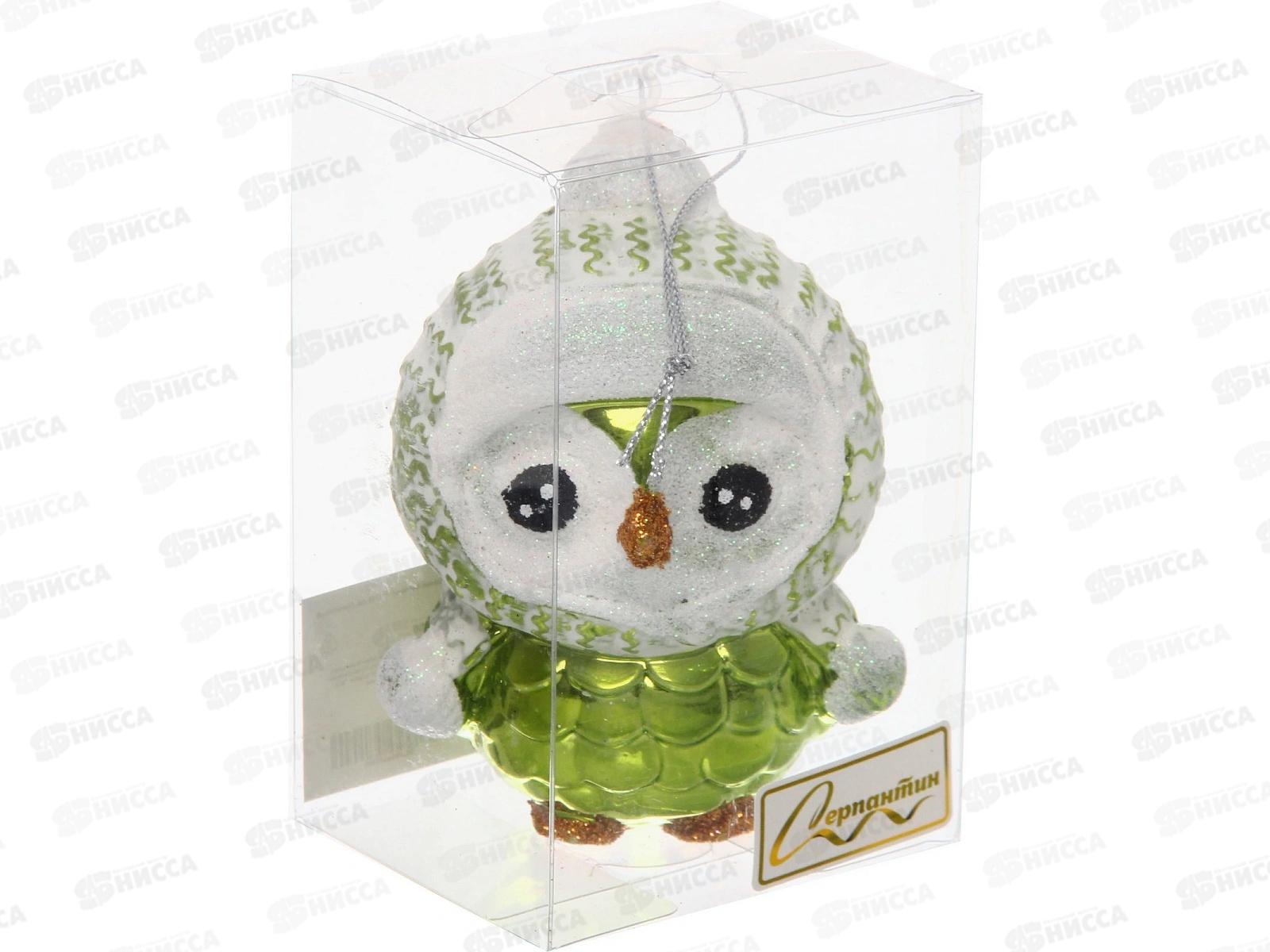 Елочная игрушка Чудной пингвин 7*10см салатовый 201-4690