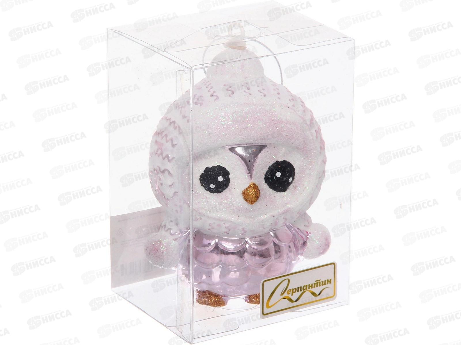 Елочная игрушка Чудной пингвин 7*10см розовый 201-4695