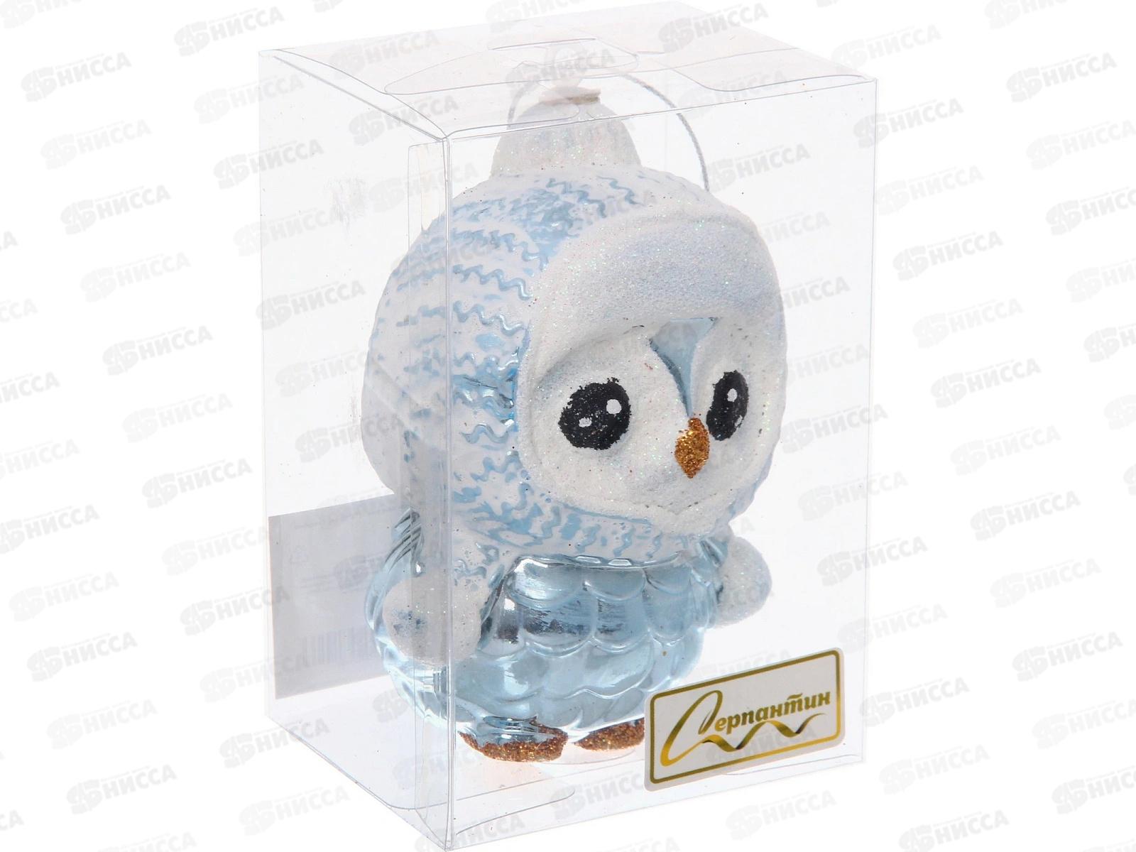 Елочная игрушка Чудной пингвин 7*10см голубой 201-4696