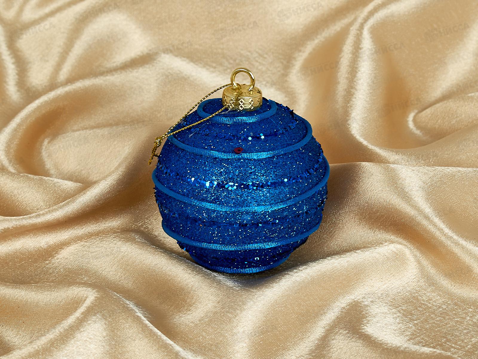 Шар 8см &quotВолны&quot сапфир 201-3249