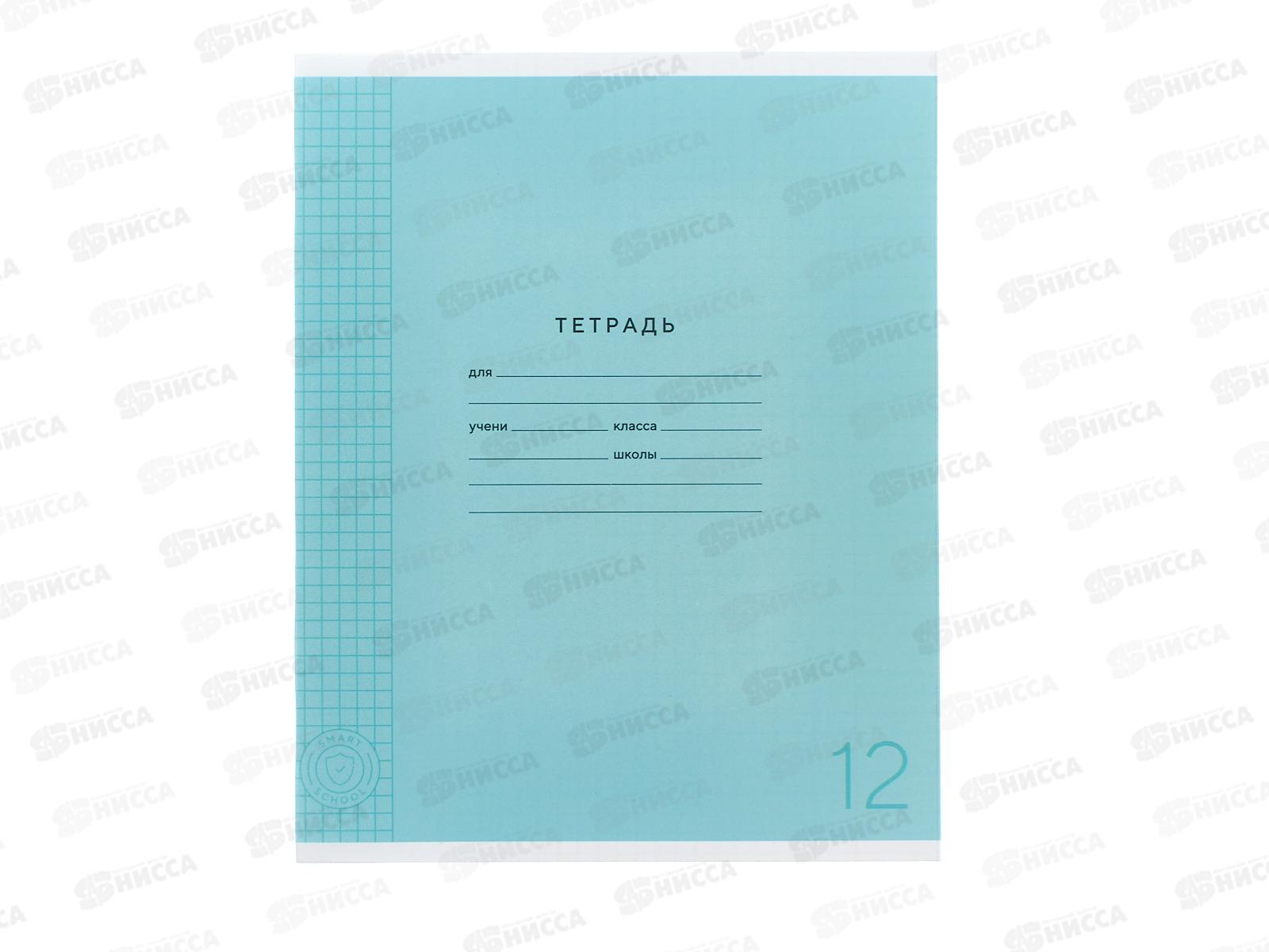 Тетрадь 12л клетка ПандаРог, плас. прозр. обложка, голубая, 15-7873  *120