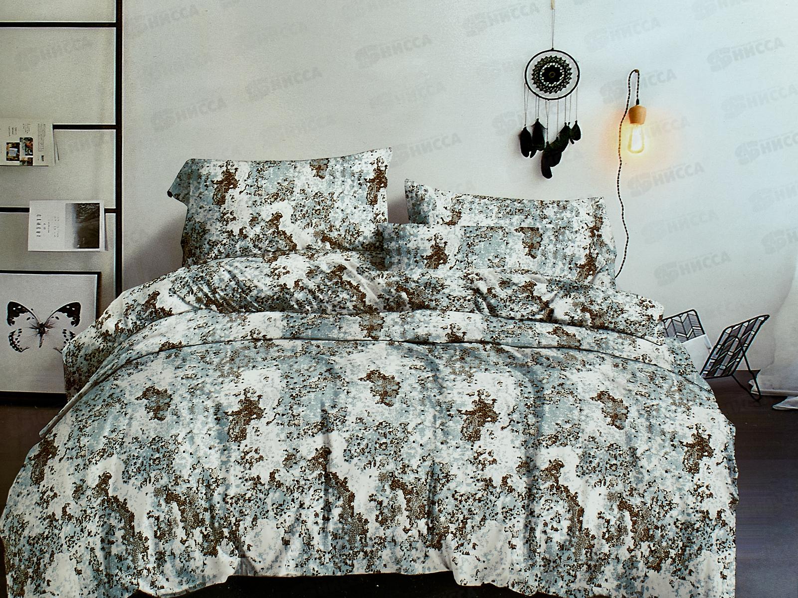 Комплект постельного белья 2,0сп полисатин с европростыней 1054-2