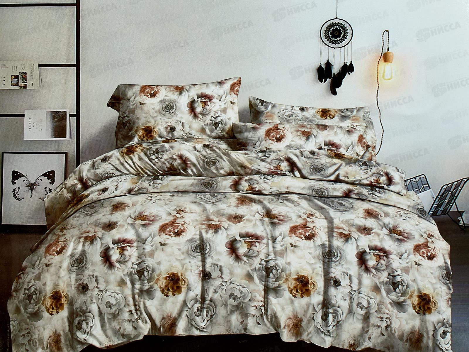 Комплект постельного белья 2,0сп полисатин с европростыней 11154-12