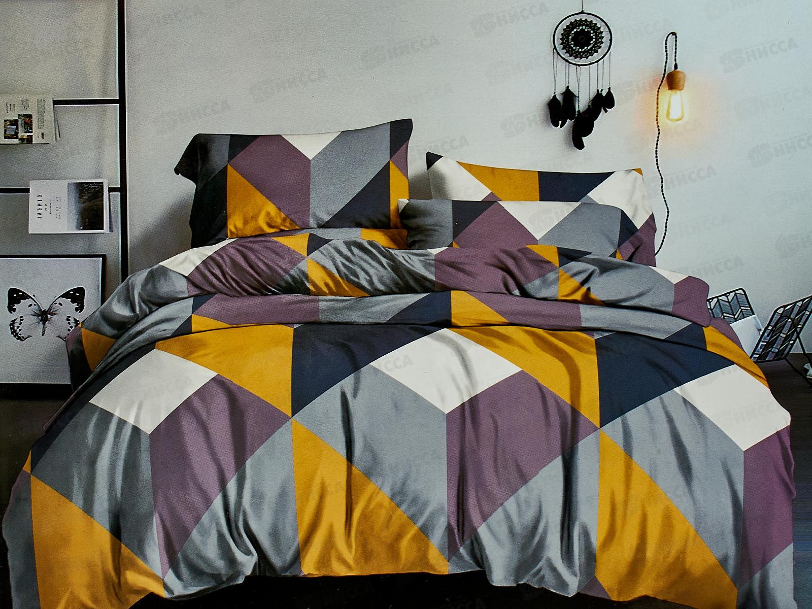 Комплект постельного белья 2,0сп полисатин с европростыней 285-5