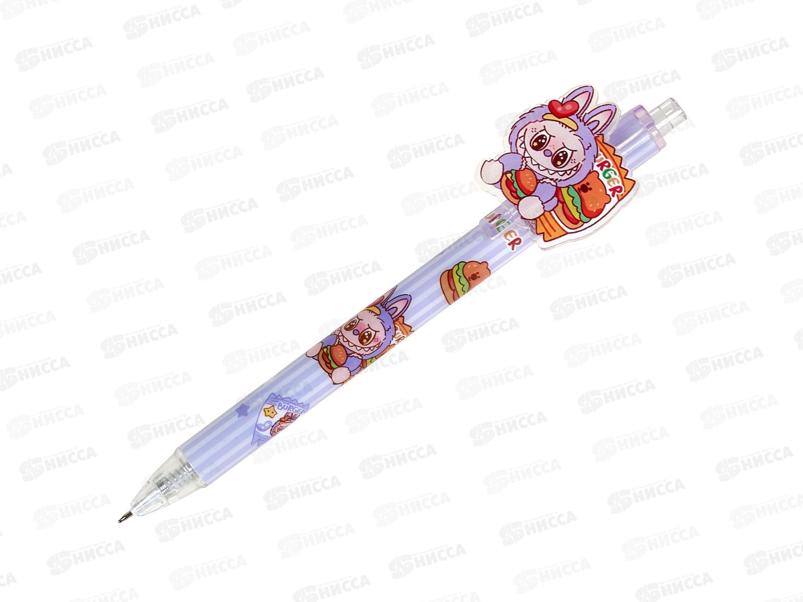 Ручка гел. MAZARI Зубастик синяя, 0.5мм, пл.корп.,6диз _291 *48