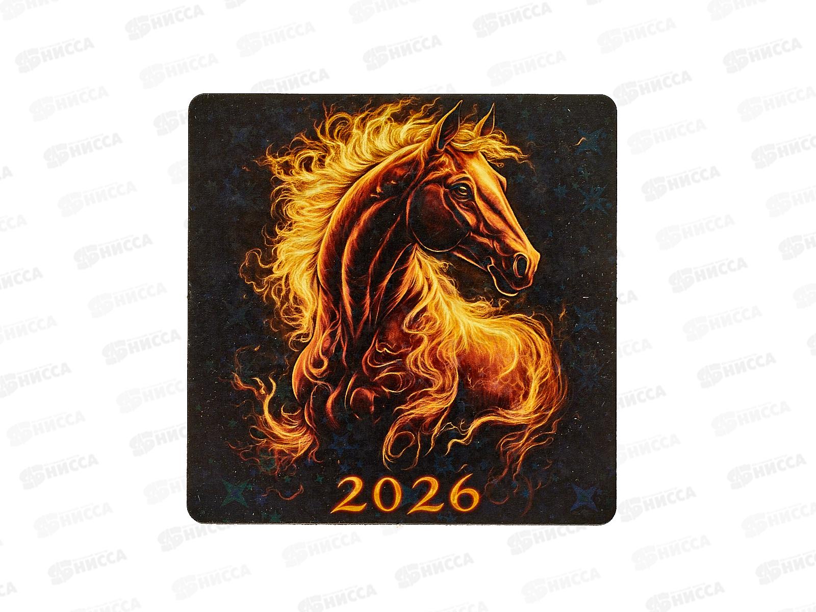 Магнит Символ года Лошадь 2026 нг26-м1-021 дерево