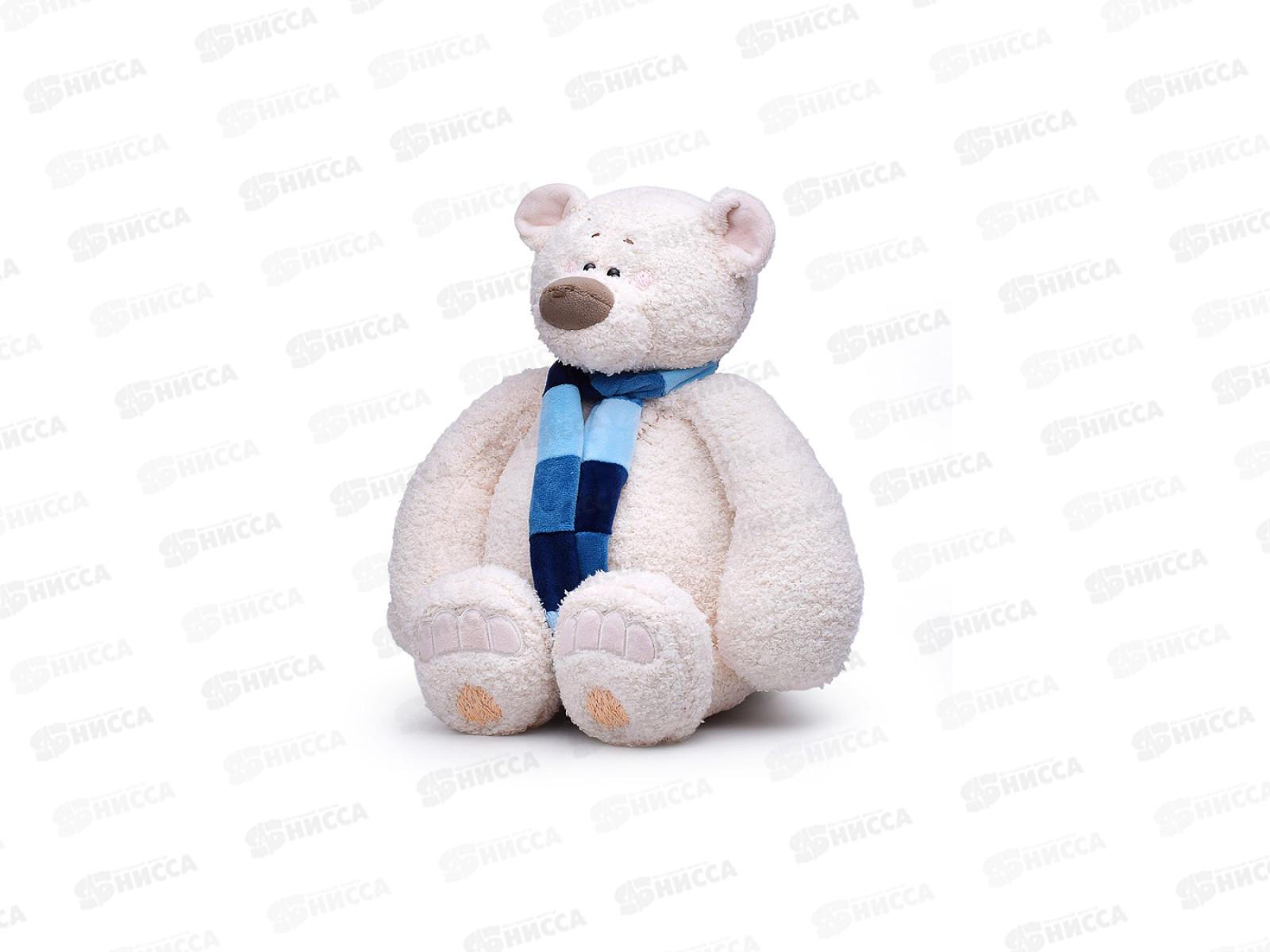 Медведь Тато с шарфом, сине-голубой, 30см (МШТато/30/сн)