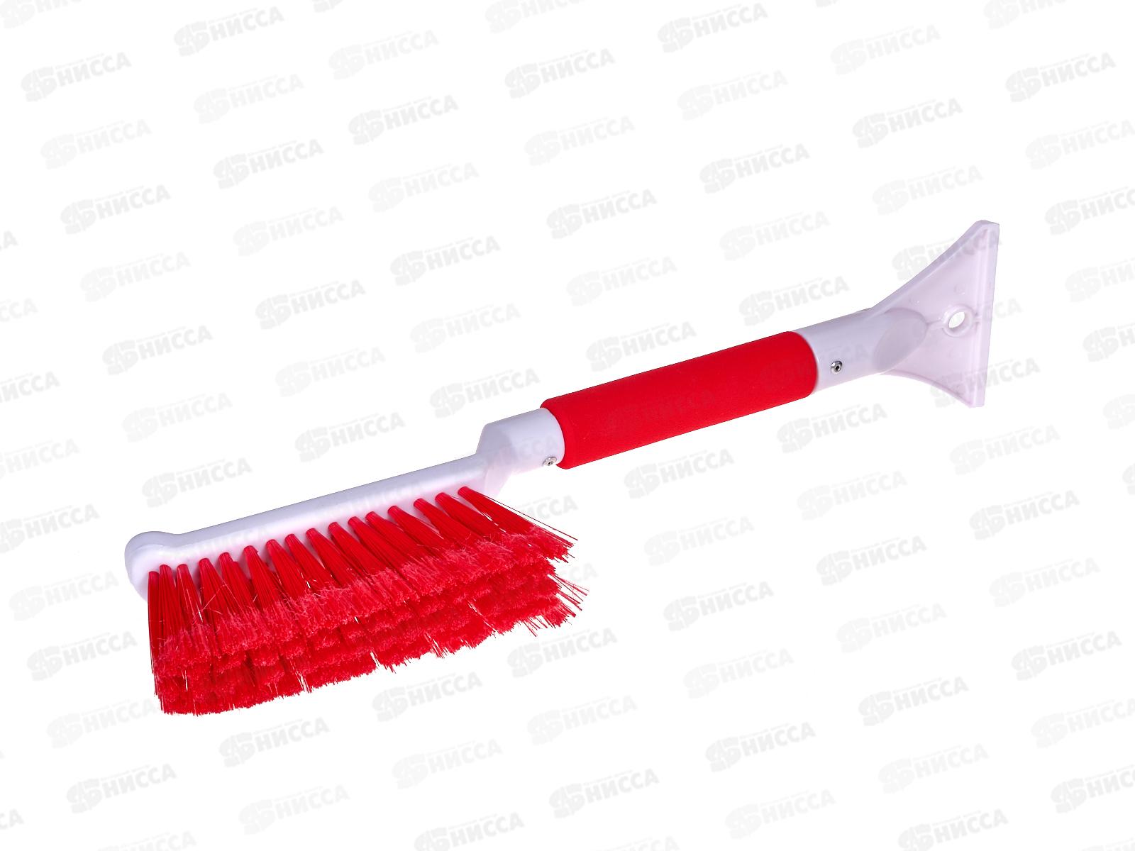 Щетка для снега 41см со скребком мягкая щетина, ручка soft touch