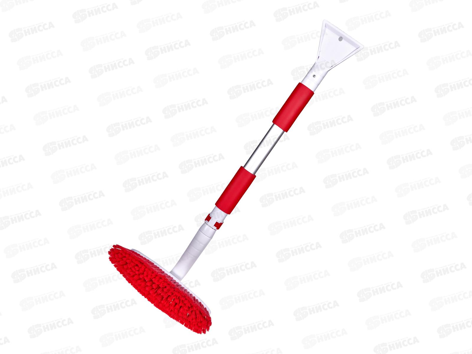 Щетка для снега телескопическая 86-122см съемный скребок мягкая щетина, ручка soft touch