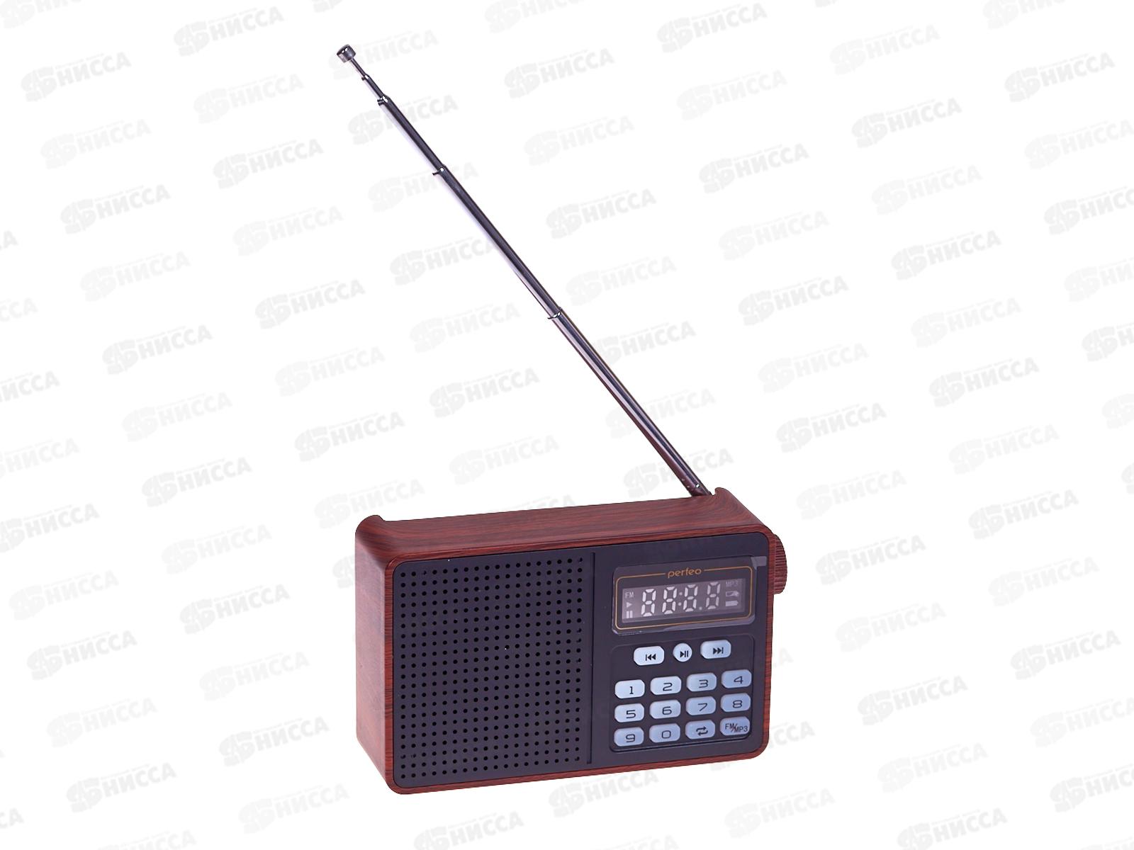 Радиоприемник Perfeo ALPINIST цифровой FM+ 70-108МГц, MP3, питание USB или 18650, коричневый