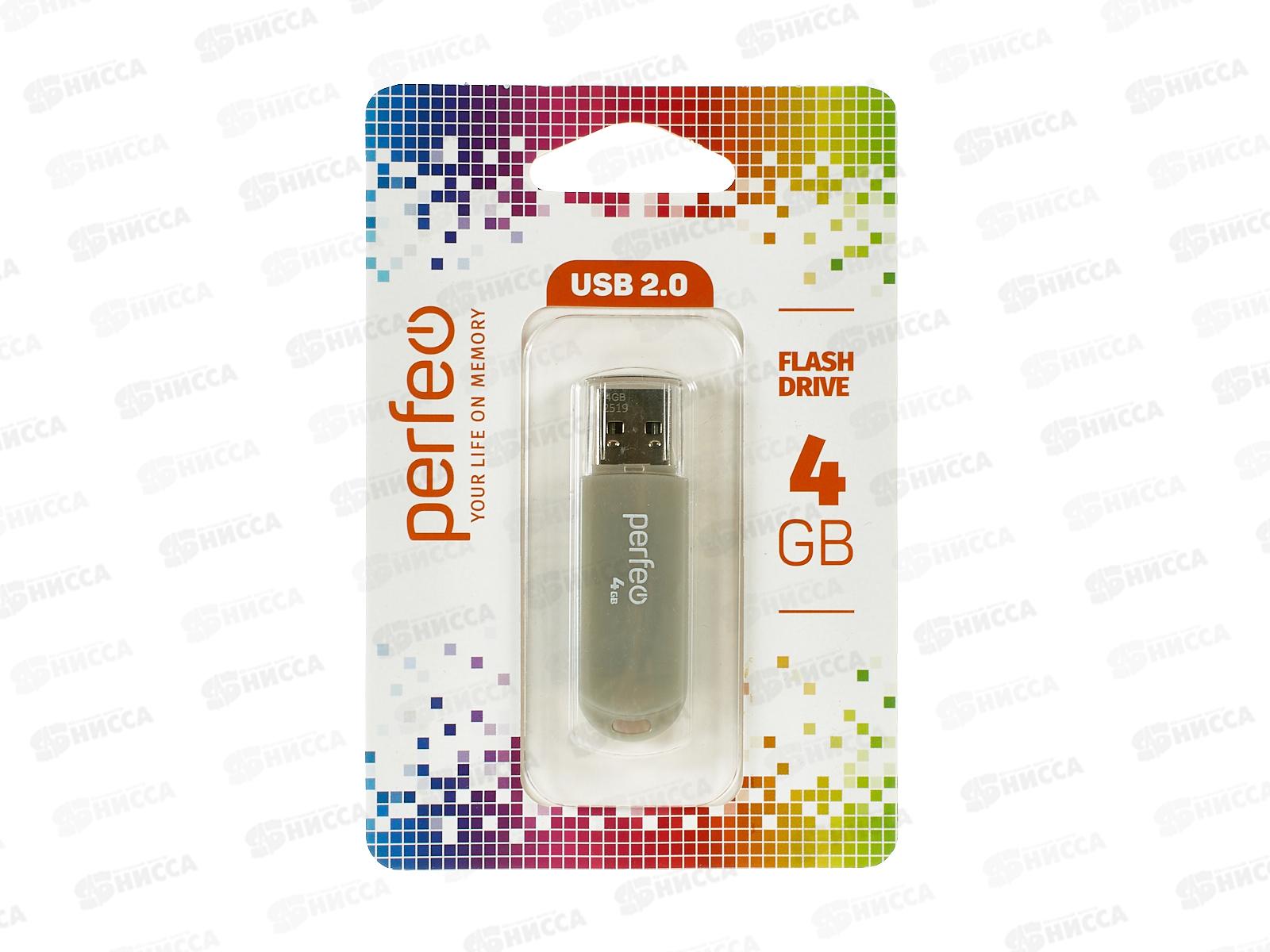 Флеш-карта Perfeo USB  4Gb C03 grey