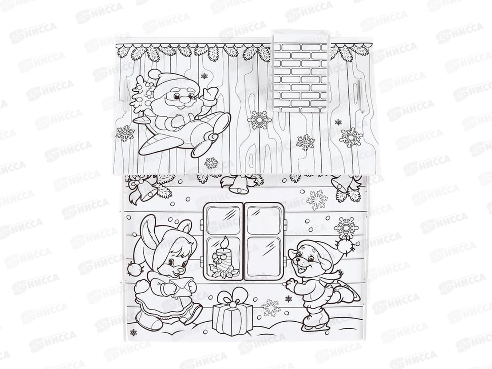 Дом-раскраска &quotВесёлые зверята&quot, 3 в 1, ZABIAKA, 4104773