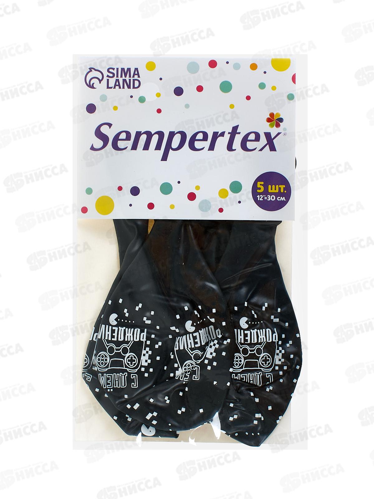 Шары 12&quot &quotС Днем рождения Геймеру&quot 5шт, черный, 7724579