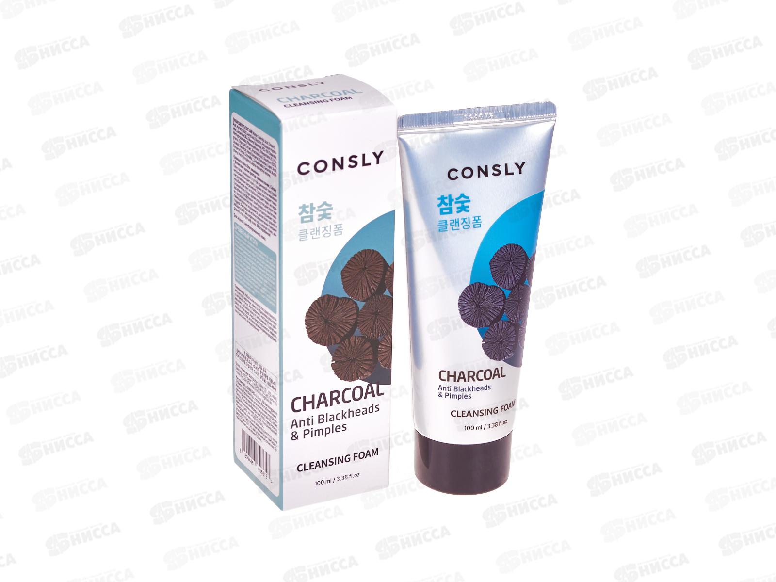 Consly Пенка для умывания кремовая с Древеснымуглем прот чер точ 100мл