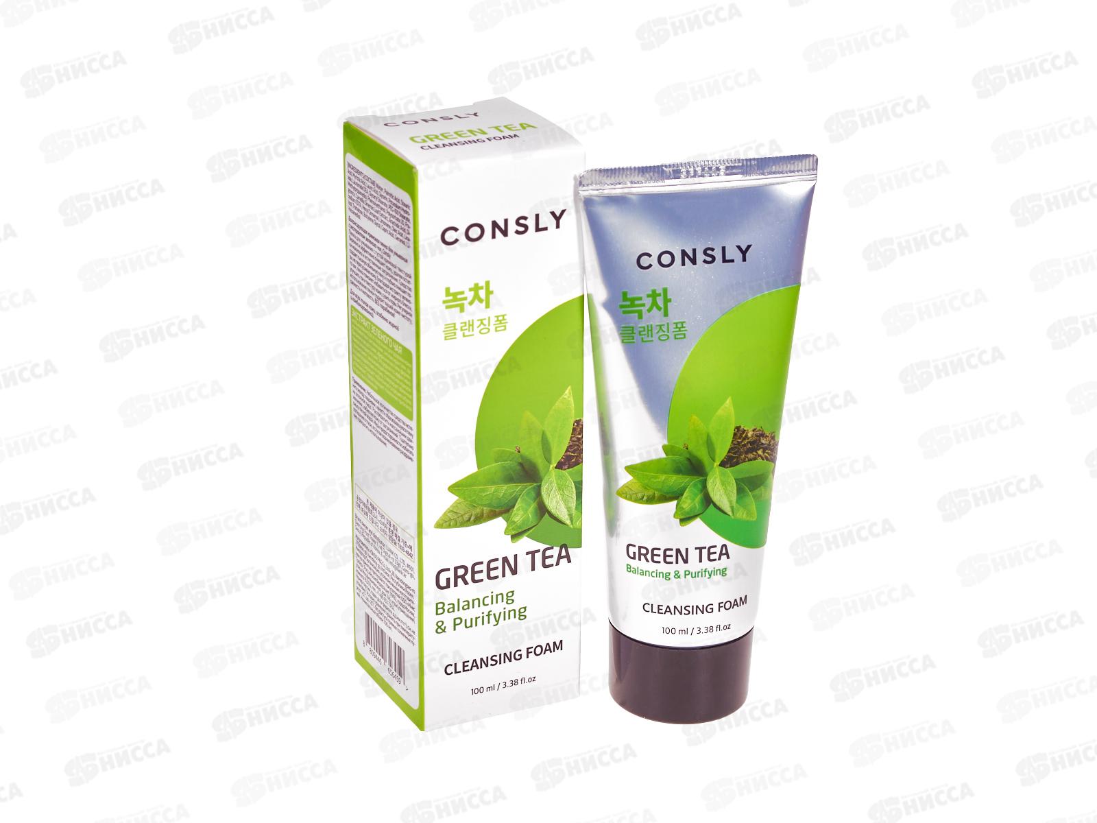 Consly Пенка для умывания кремовая Балансир с экстр зеленого чая 100мл