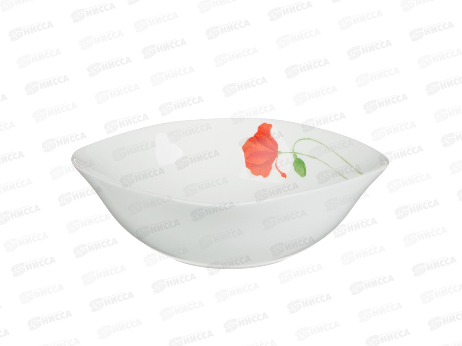 Салатник 480мл, Маки, квадратный, опаловое стекло, MILLIMI, 818-310 г