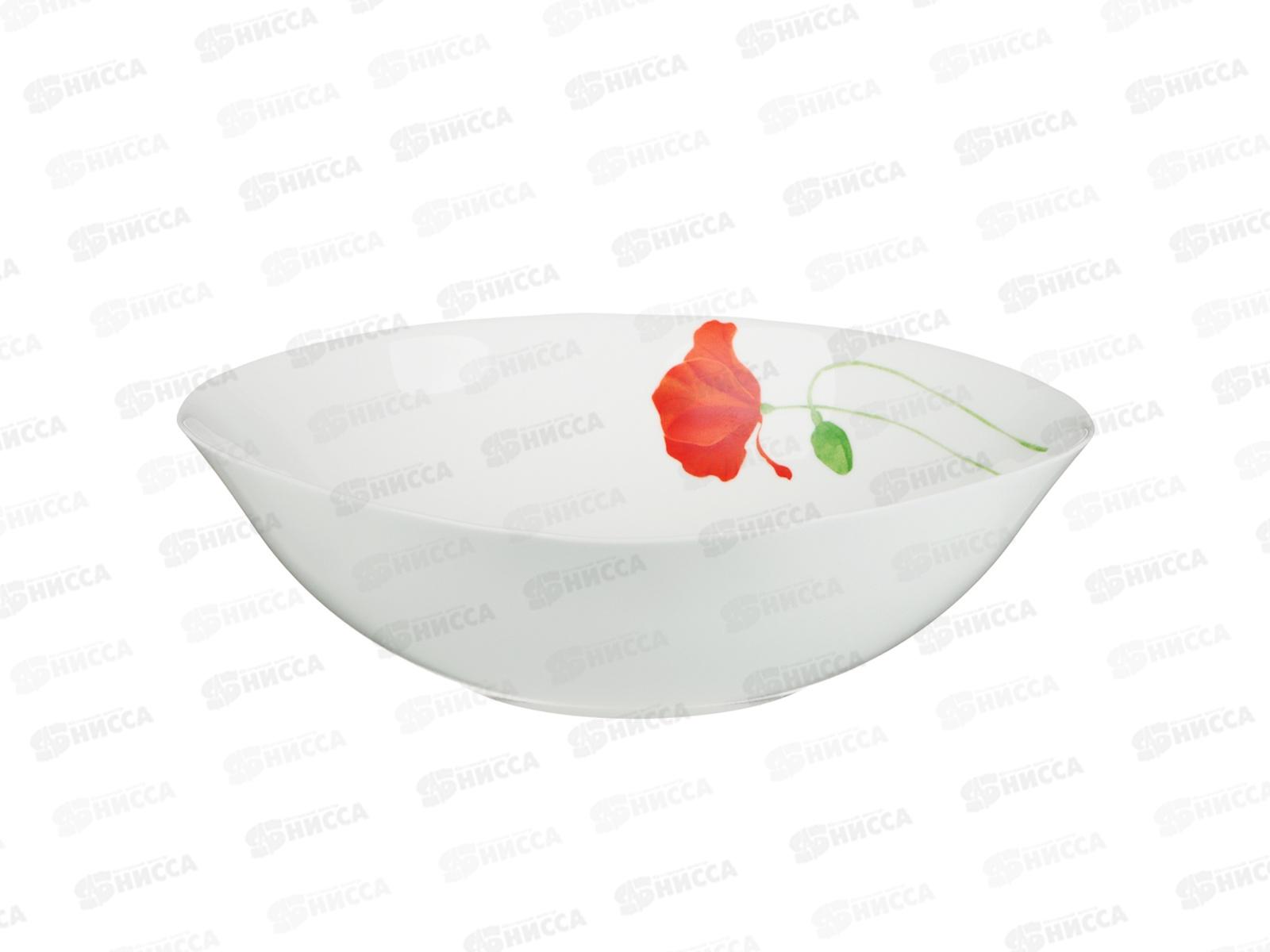 Салатник 1430мл, Маки, квадратный, опаловое стекло, MILLIMI, 818-314 г