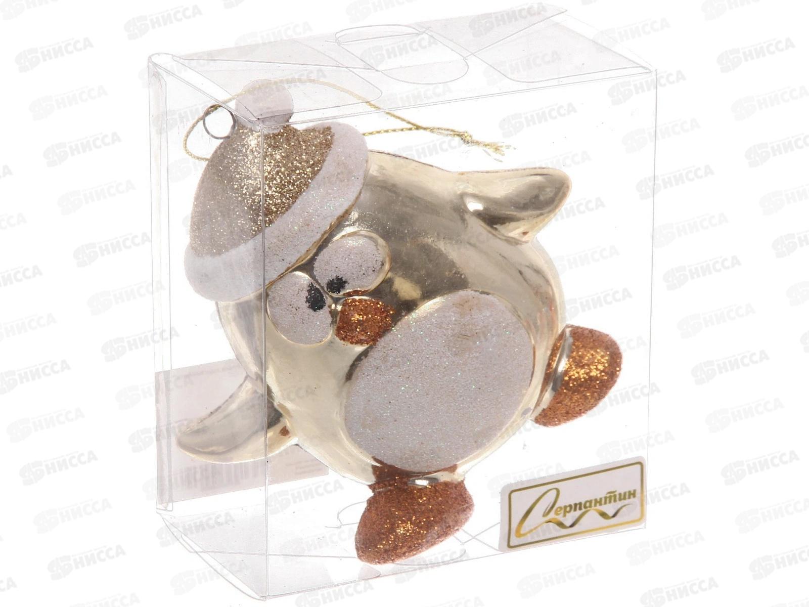 Елочная игрушка Веселый пингвиненок 11*6см шампань 916-0734