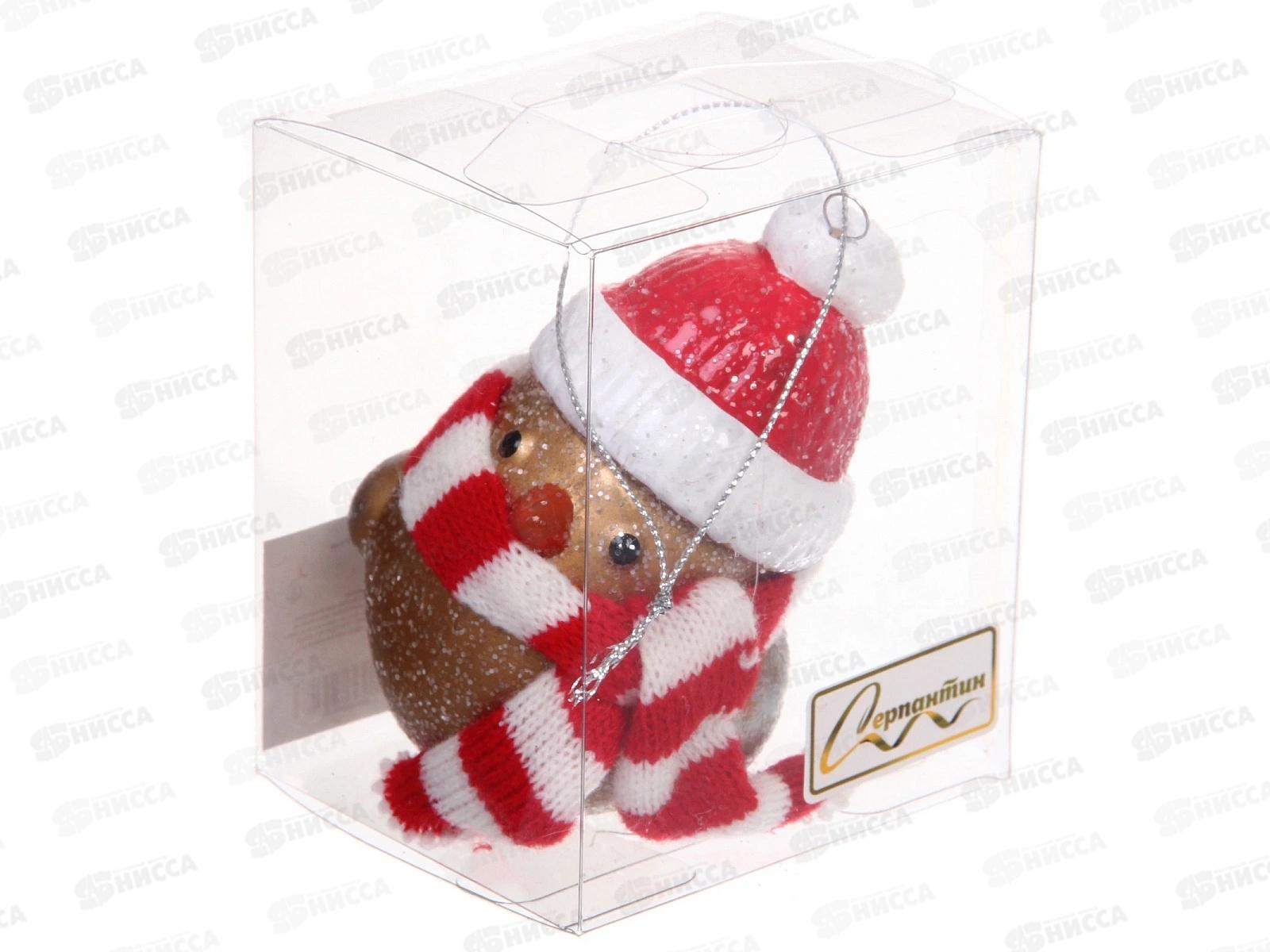 Елочная игрушка Милая птичка 9*6*9см 107-6080