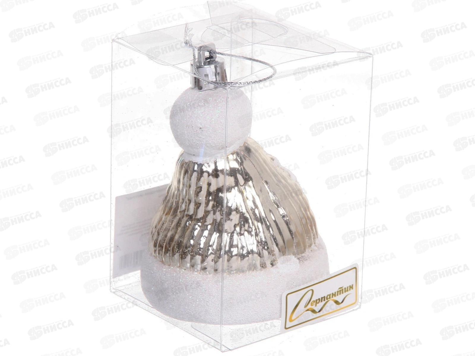 Елочная игрушка Новогодняя шапочка 6,5*6,5*9,5см шампань 916-0770