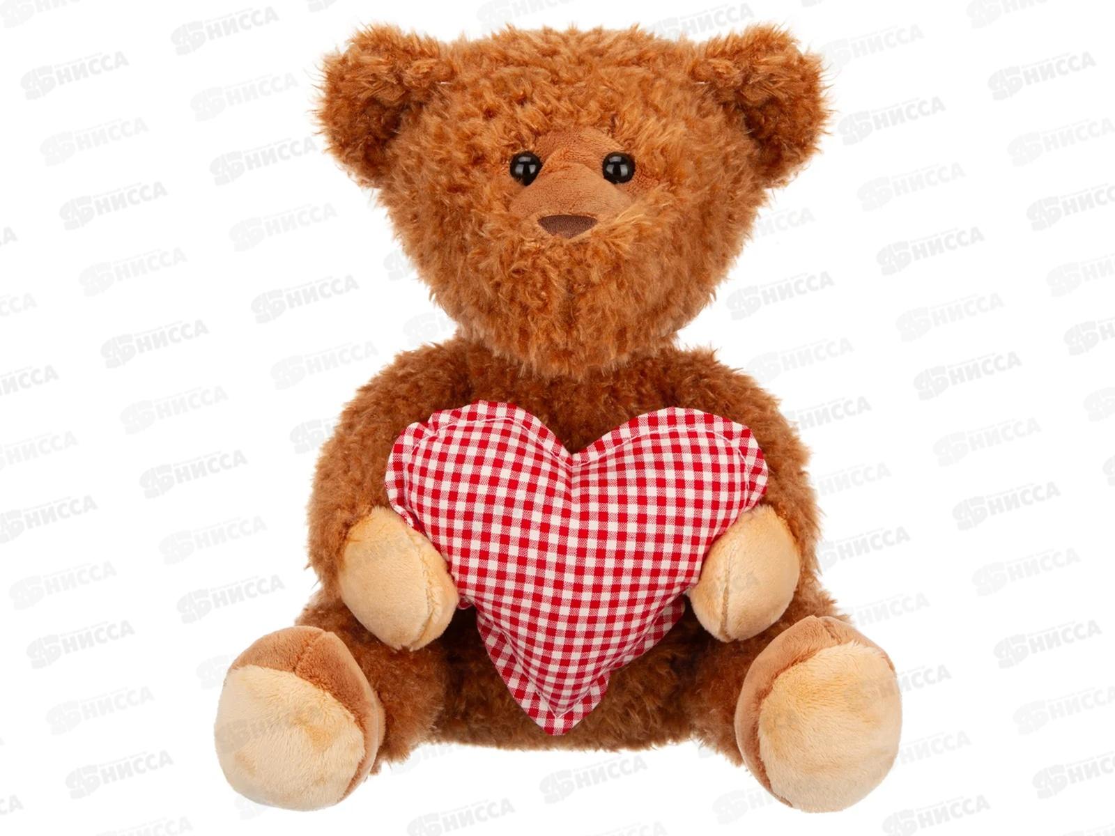 Игрушка ТМ &quotRelana&quot Мишка коричневый с сердцем, 19см, RL24176-19