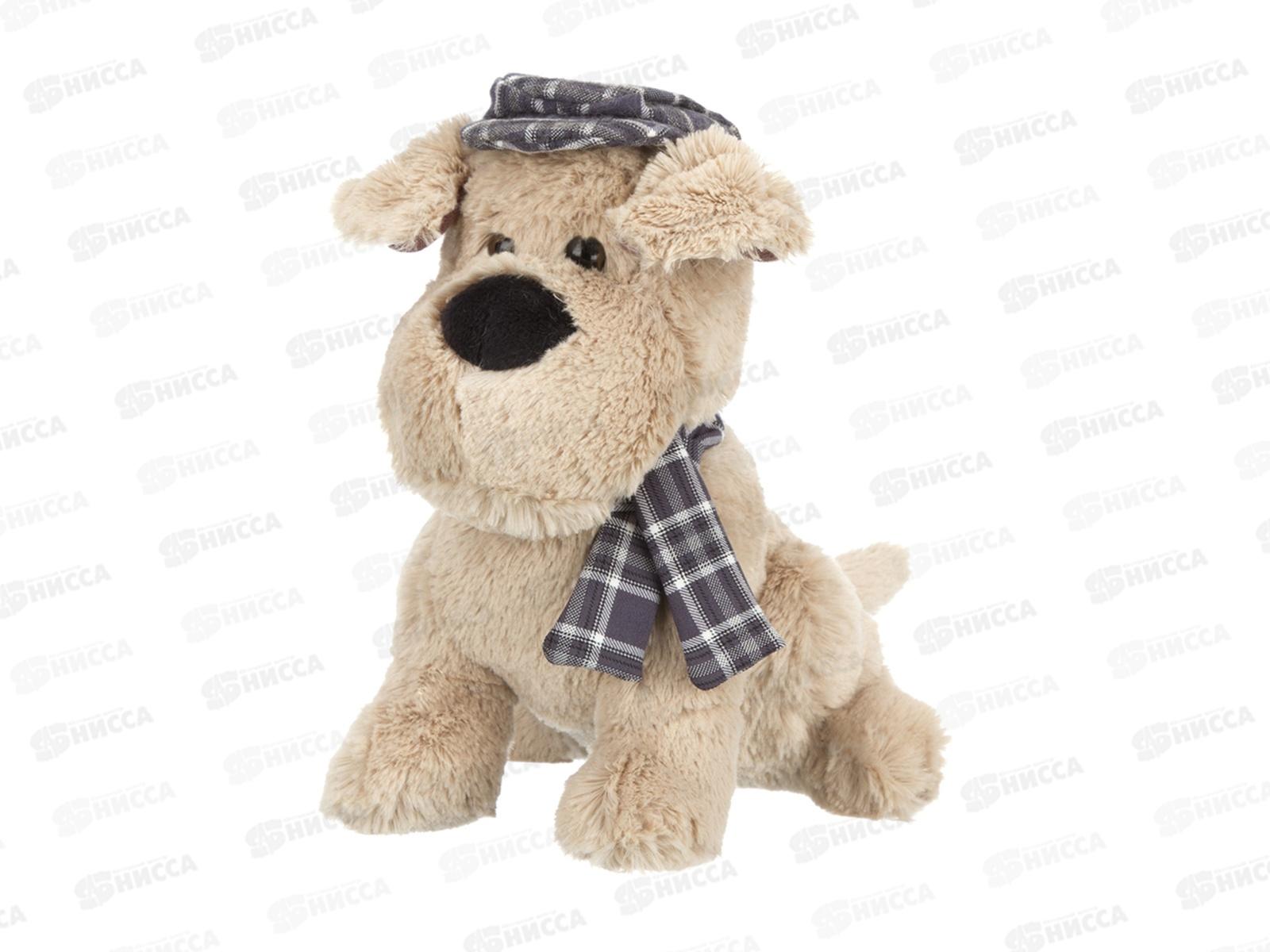 Игрушка ТМ &quotRelana&quot Собака бежевая в кепочке, 20см, RL24136-20