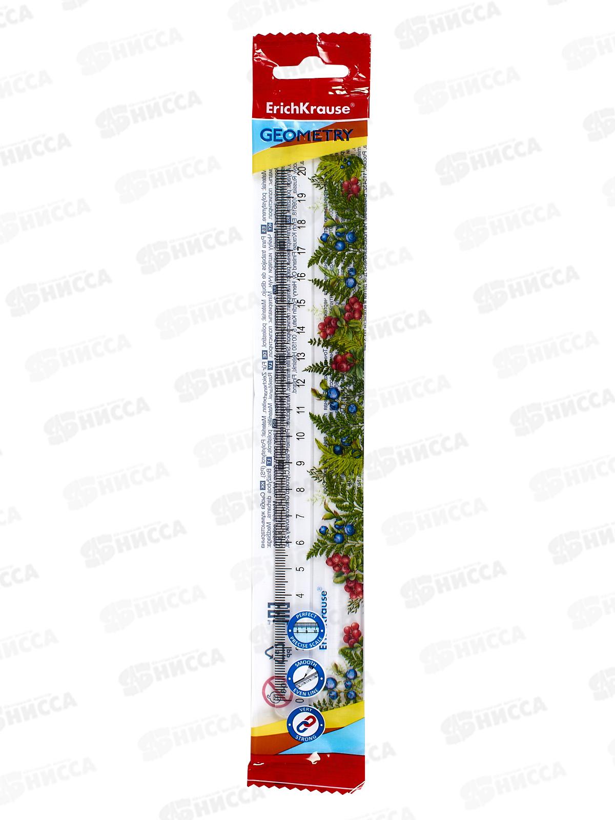 Линейка 20см EK Berries прозр. 58107 *50